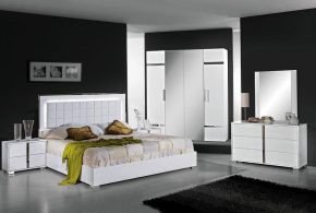 Спальня spa41929 по индивидуальным размерам на заказ, материалы из лдсп мдф эмали расцветка — белый серый в интернет магазине mebelblok.ru
